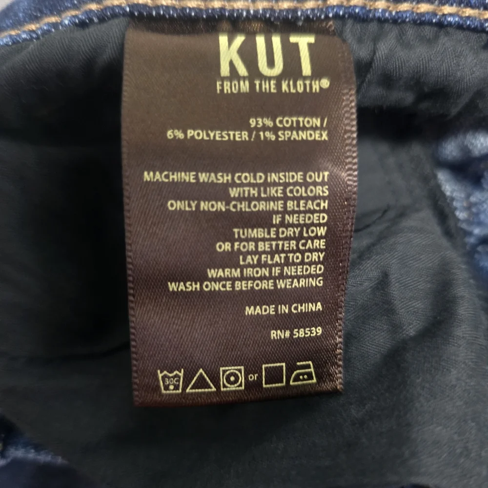 NWT Kut from the Kloth Women's Stevie Straight Leg Double Button Indigo Jeans 6 - Picture 3 of 5